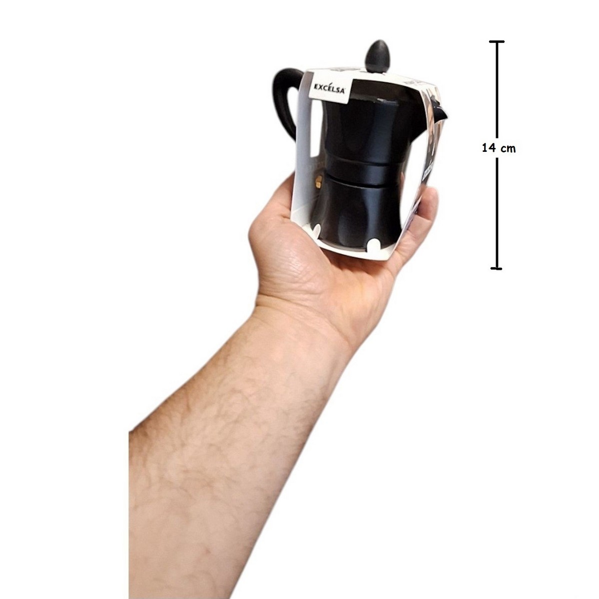 Excelsa black aluminum coffee maker 1 cup cod.38555 Excelsa